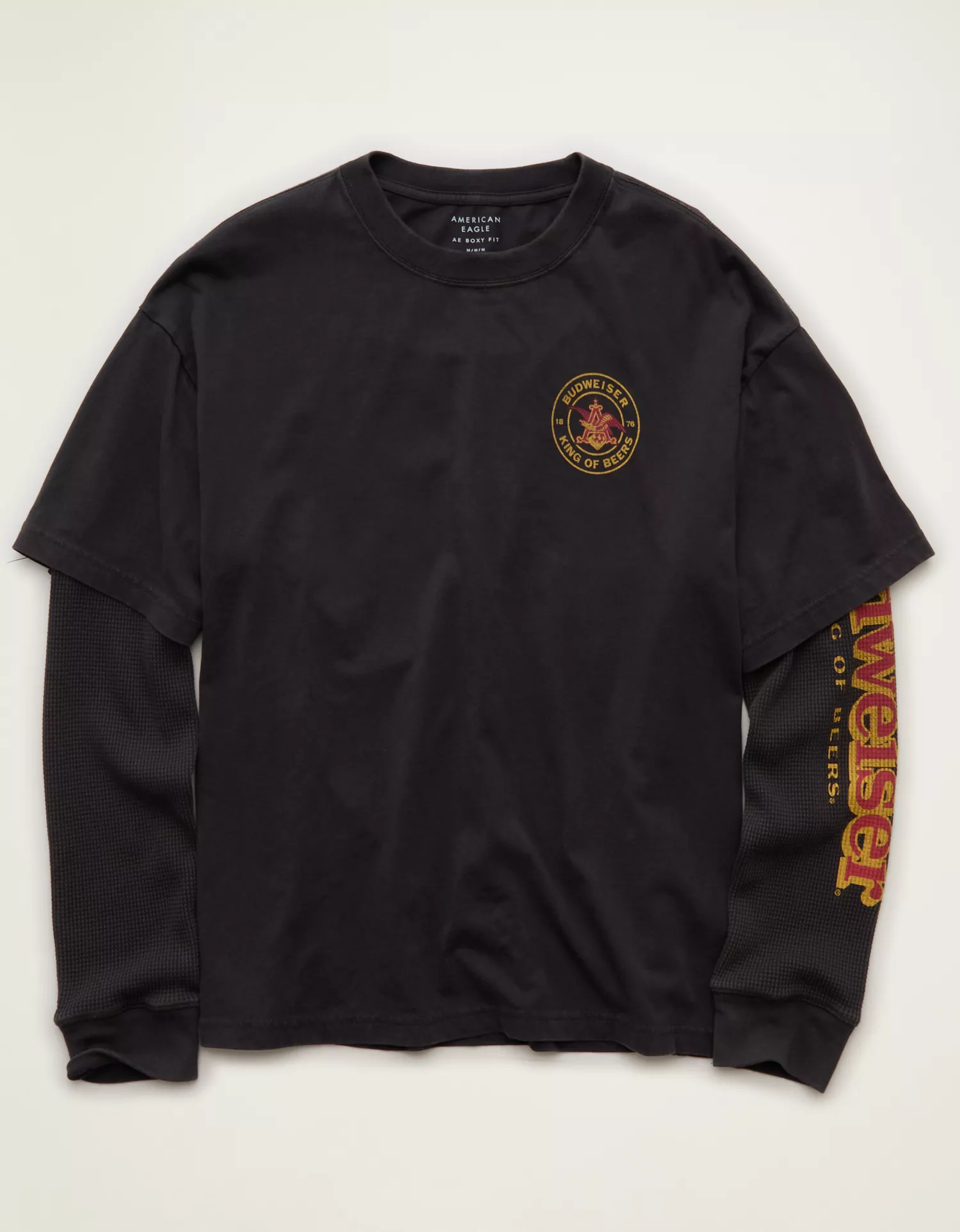 AE Boxy Fit Layered Budweiser Graphic T-Shirt - thumbnail 3