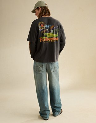 AE Boxy Fit Layered Budweiser Graphic T-Shirt
