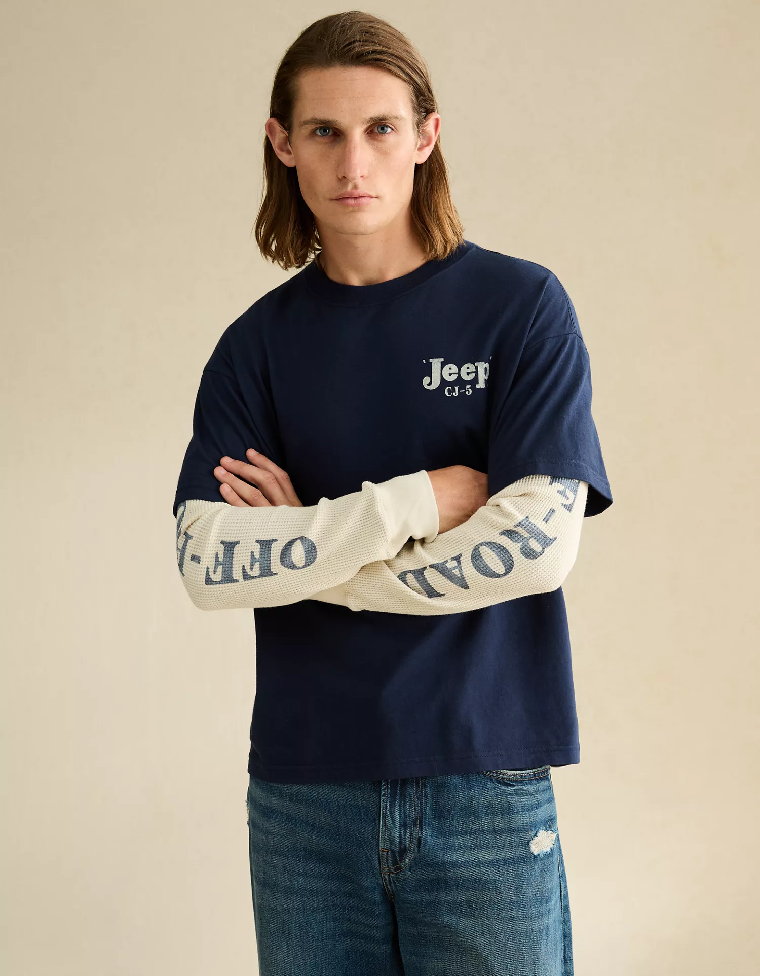 AE Boxy Fit Layered Jeep Graphic T-Shirt - thumbnail 7