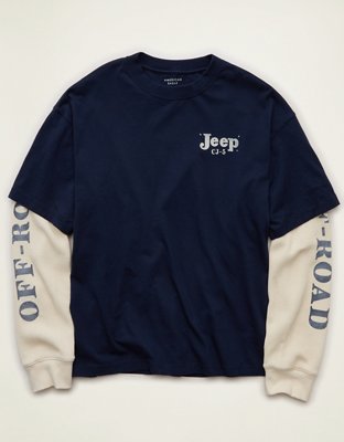 AE Boxy Fit Layered Jeep Graphic T-Shirt