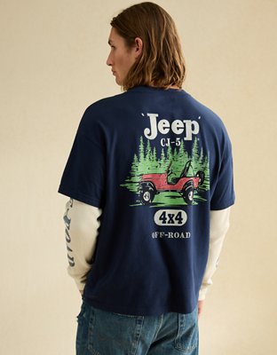 AE Boxy Fit Layered Jeep Graphic T-Shirt