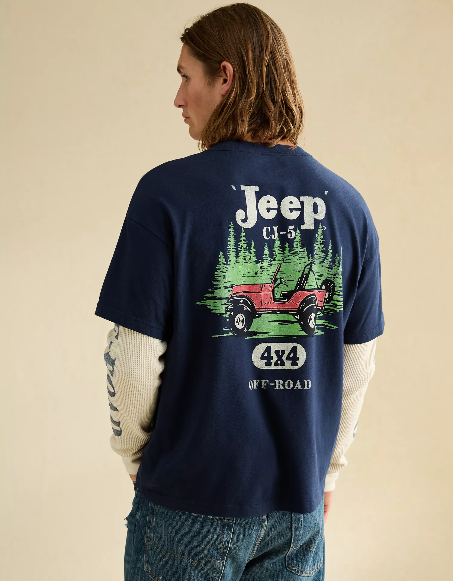 AE Boxy Fit Layered Jeep Graphic T-Shirt - thumbnail 2