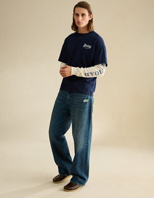 AE Boxy Fit Layered Jeep Graphic T-Shirt