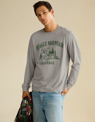 AE Standard Fit Snoopy Long-Sleeve Graphic T-Shirt