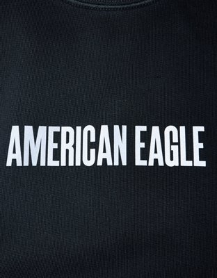 AE Garment-Dyed Graphic Crew Neck Sweatshirt
