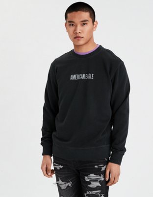 AE Garment-Dyed Graphic Crew Neck Sweatshirt