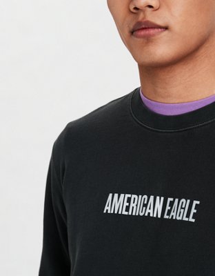 AE Garment-Dyed Graphic Crew Neck Sweatshirt