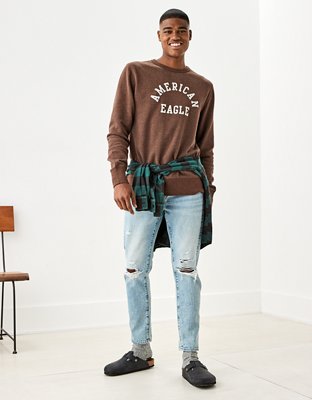 Мужские худи American Eagle AE Super Soft Fleece Graphic Crew Neck Sweatshirt — фото 2