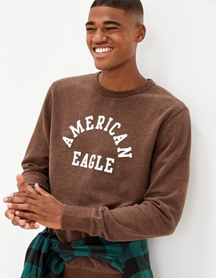 Мужские худи American Eagle AE Super Soft Fleece Graphic Crew Neck Sweatshirt — фото 4