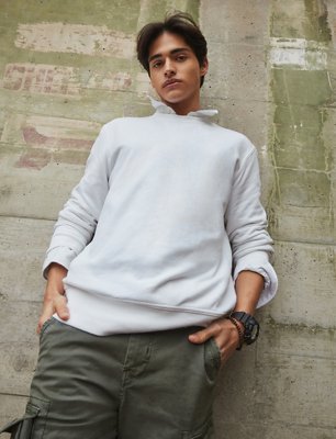 AE Sweatshirt de fleece con cuello redondo Bonfire