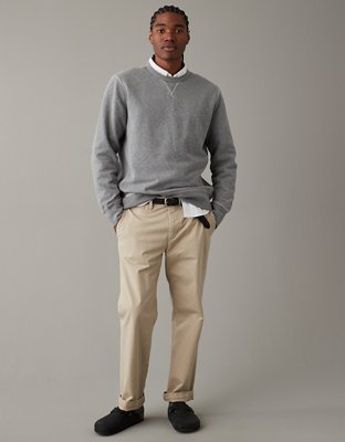 Grey sweater deals khaki pants