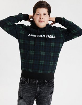 Мужские худи American Eagle AE Plaid Graphic Fleece — фото 2