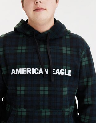 Мужские худи American Eagle AE Plaid Graphic Fleece — фото 4