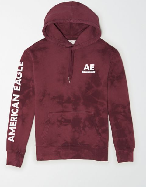 Мужские худи American Eagle AE Tie-Dye Graphic Fleece