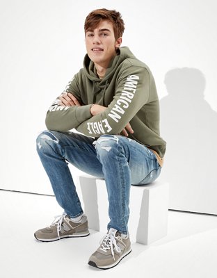 Мужские худи American Eagle AE Vintage Fleece Sleeve Graphic — фото 4