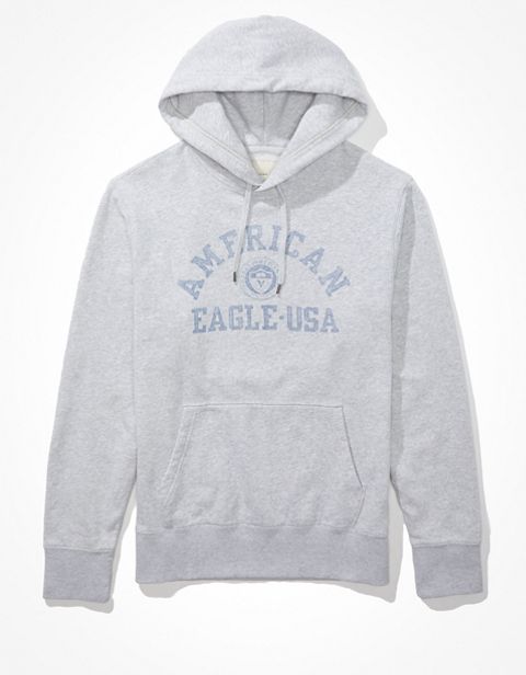Мужские худи American Eagle AE Super Soft Fleece Heathered Graphic