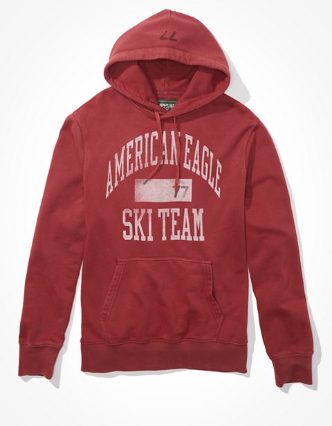 Мужские худи American Eagle AE Super Soft Fleece Ski Team Graphic