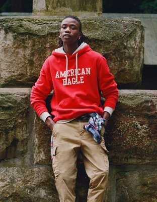 Red hoodie outfit store mens