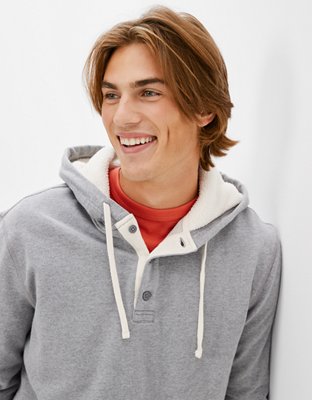 AE Sherpa-Lined Henley Hoodie