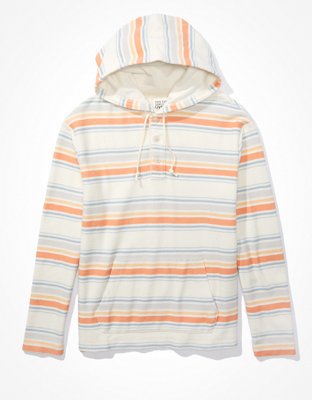 Мужские худи American Eagle AE Bonfire Fleece Striped Baja — фото 4