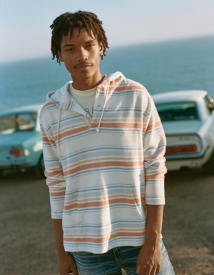 AE Bonfire Fleece Striped Baja Hoodie