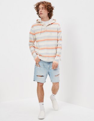 Мужские худи American Eagle AE Bonfire Fleece Striped Baja — фото 6