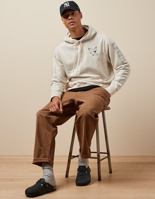 Beige hoodie outfit mens hot sale