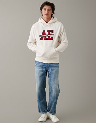AE Plaid Applique Graphic Hoodie