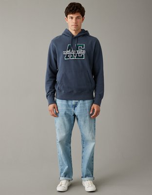 AE Plaid Applique Graphic Hoodie