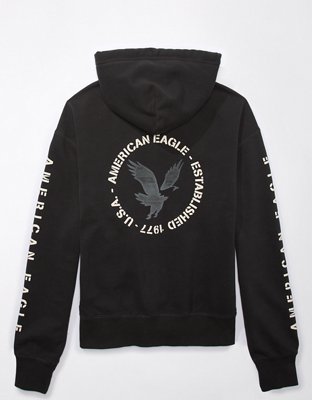 American eagle hoodie black on sale