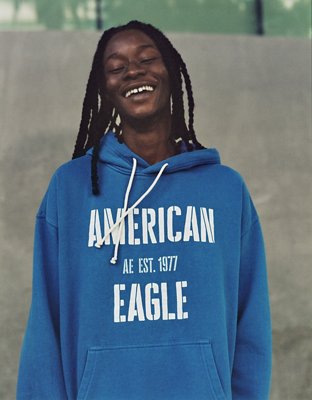 American eagle cheap graphic pullover hoodie