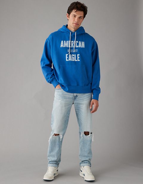 Мужские худи American Eagle AE Heritage Fleece Logo Graphic Pullover