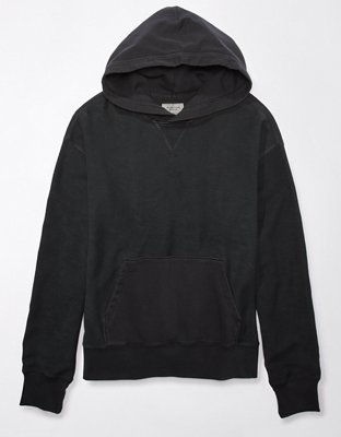 Solid black pullover hoodie hot sale