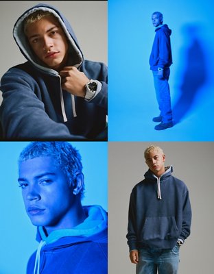 Solid sales blue hoodie