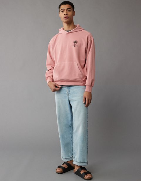 Мужские худи American Eagle AE Stretch Bonfire Graphic