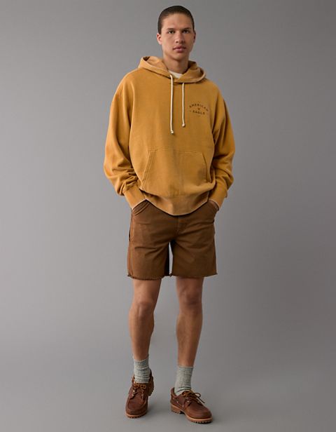 Мужские худи American Eagle AE Oversized Washed Logo Graphic