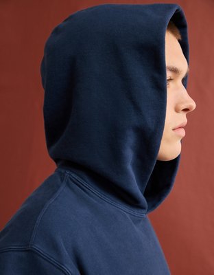 Мужское худи American Eagle AE Laidback Luxe Heavyweight Graphic, цвет: Тёмно-синий — фото 9