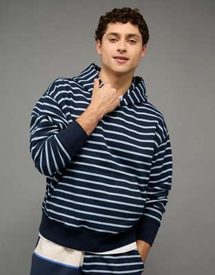 AE Laidback Luxe Relaxed Fit Striped Hoodie
