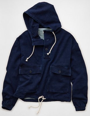 AE Indigo Henley Hoodie