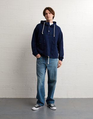 AE Indigo Henley Hoodie