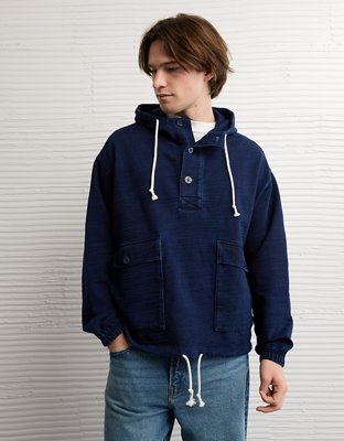 AE Indigo Henley Hoodie