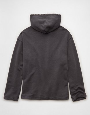 Мужское худи American Eagle AE Relaxed Baja, цвет: Тёмный графитовый — фото 4