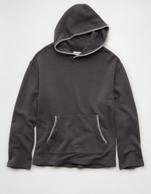 Мужское худи American Eagle AE Relaxed Baja, цвет: Тёмный графитовый — фото 3