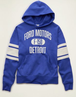 Мужское худи American Eagle AE Laidback Luxe Ford Graphic, цвет: Кобальтовый синий — фото 3