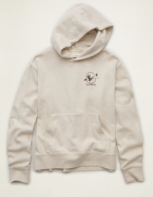 Мужское худи American Eagle AE Laidback Luxe Guinness Graphic, цвет: Меланжевый морозный — фото 4