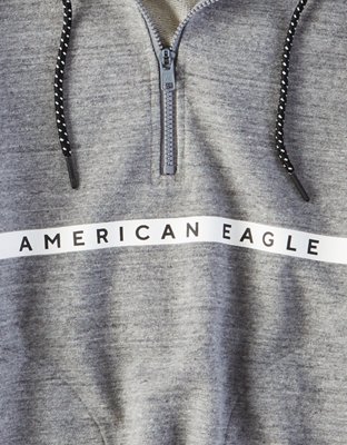 Мужские худи American Eagle AE Mock Neck 1/4 Zip Fleece Sweatshirt — фото 3