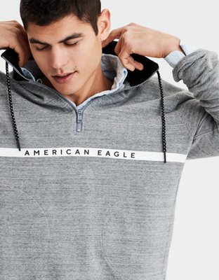 Мужские худи American Eagle AE Mock Neck 1/4 Zip Fleece Sweatshirt — фото 2