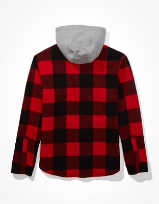 Мужские куртки American Eagle AE Cozy Sherpa Hooded Shirt Jacket — фото 5