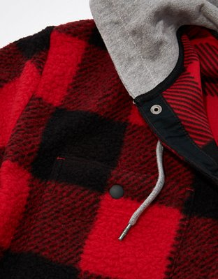 Мужские куртки American Eagle AE Cozy Sherpa Hooded Shirt Jacket — фото 3