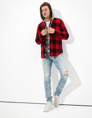 Мужские куртки American Eagle AE Cozy Sherpa Hooded Shirt Jacket — фото 6